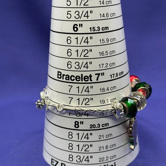 Pandora-Style Christmas Theme Charm Bracelet 14 Beads including 4 .925 Beads - Picture 12 of 15